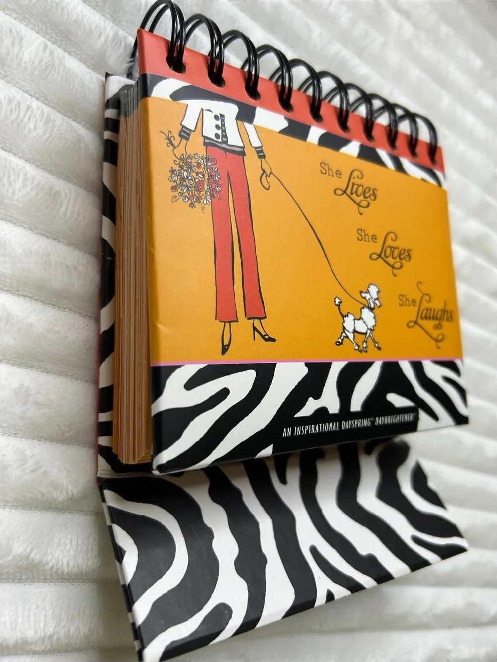 2008 Vintage She Lives She Loves She Laughs Spiral Desk Calendar - Inspirational